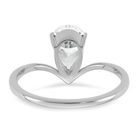 True Origin 14K White Gold 1 Carat Lab Grown Diamond VS+ F+ Pear Solitaire Complete Ring view 5