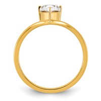 True Origin 14K Yellow Gold 1 Carat Lab Grown Diamond VS+ F+ Pear Solitaire Complete Ring view 2