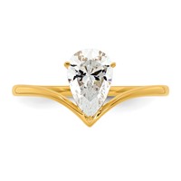True Origin 14K Yellow Gold 1 Carat Lab Grown Diamond VS+ F+ Pear Solitaire Complete Ring view 4