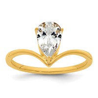 True Origin 14K Yellow Gold 1 Carat Lab Grown Diamond VS+ F+ Pear Solitaire Complete Ring view 1