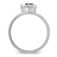 True Origin 14K White Gold 1 Carat Lab Grown Diamond VS+ F+ Heart Solitaire Complete Ring view 2