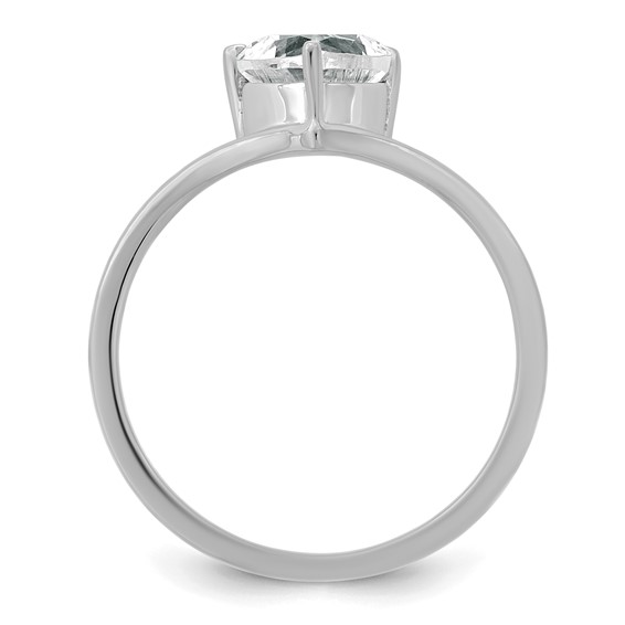 True Origin 14k White Gold 1 carat Lab Grown Diamond VS+ F+ Heart Solitaire Complete Ring