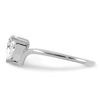 True Origin 14K White Gold 1 Carat Lab Grown Diamond VS+ F+ Heart Solitaire Complete Ring view 3
