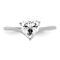 True Origin 14K White Gold 1 Carat Lab Grown Diamond VS+ F+ Heart Solitaire Complete Ring view 4