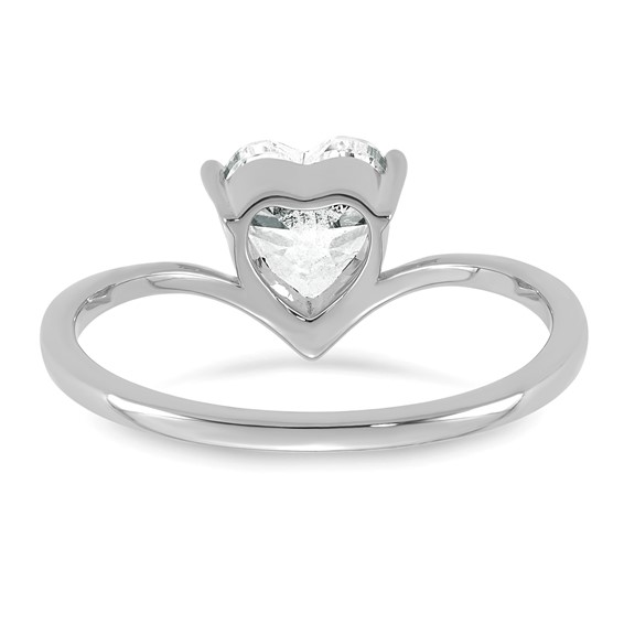 True Origin 14k White Gold 1 carat Lab Grown Diamond VS+ F+ Heart Solitaire Complete Ring