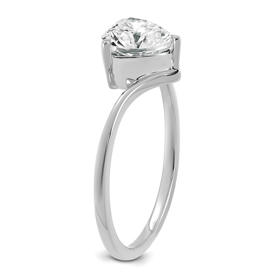 True Origin 14k White Gold 1 carat Lab Grown Diamond VS+ F+ Heart Solitaire Complete Ring