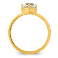 True Origin 14K Yellow Gold 1 Carat Lab Grown Diamond VS+ F+ Heart Solitaire Complete Ring view 2