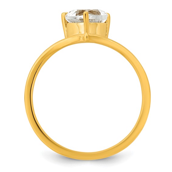 True Origin 14k Yellow Gold 1 carat Lab Grown Diamond VS+ F+ Heart Solitaire Complete Ring