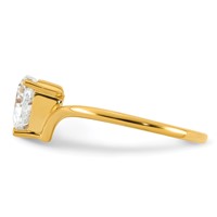 True Origin 14K Yellow Gold 1 Carat Lab Grown Diamond VS+ F+ Heart Solitaire Complete Ring view 3