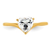 True Origin 14K Yellow Gold 1 Carat Lab Grown Diamond VS+ F+ Heart Solitaire Complete Ring view 4