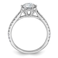 14K White Gold 1.33ct Cert Round Center Lab Grown Dia VS+ F+ 6-Prong Comp Ring view 2