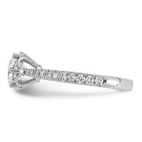 14K White Gold 1.33ct Cert Round Center Lab Grown Dia VS+ F+ 6-Prong Comp Ring view 3