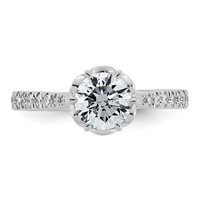 14K White Gold 1.33ct Cert Round Center Lab Grown Dia VS+ F+ 6-Prong Comp Ring view 4