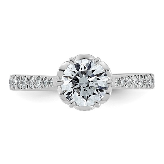 14kw 1 1/3ct Cert Round Center Lab Grown Dia VS+ F+ 6-Prong Comp Ring