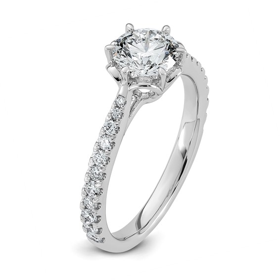 14kw 1 1/3ct Cert Round Center Lab Grown Dia VS+ F+ 6-Prong Comp Ring
