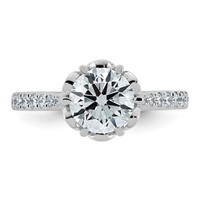 14K White Gold 1.88ct Cert Round Center Lab Grown Dia VS+ F+ 6-Prong Comp Ring view 4