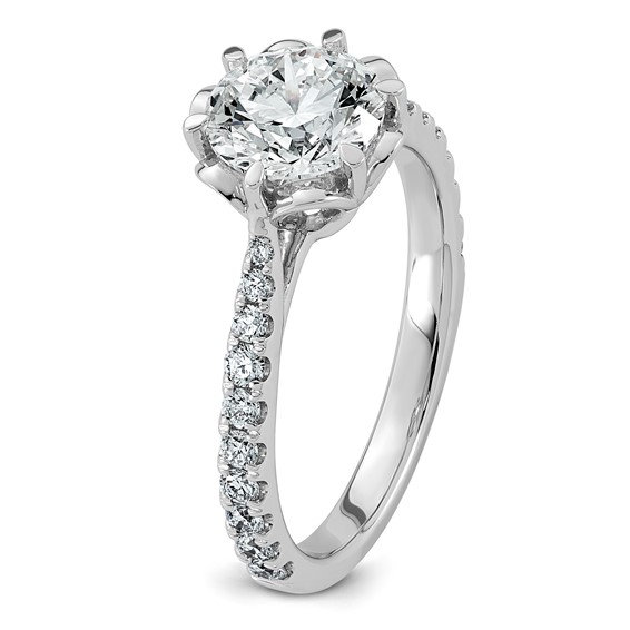 14kw 1 7/8ct Cert Round Center Lab Grown Dia VS+ F+ 6-Prong Comp Ring