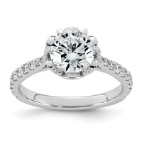 14K White Gold 1.88ct Cert Round Center Lab Grown Dia VS+ F+ 6-Prong Comp Ring view 1