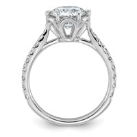 14K White Gold 2.38ct Cert Round Center Lab Grown Dia VS+ F+ 6-Prong Comp Ring view 2