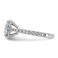 14K White Gold 2.38ct Cert Round Center Lab Grown Dia VS+ F+ 6-Prong Comp Ring view 3