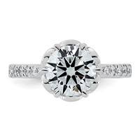 14K White Gold 2.38ct Cert Round Center Lab Grown Dia VS+ F+ 6-Prong Comp Ring view 4