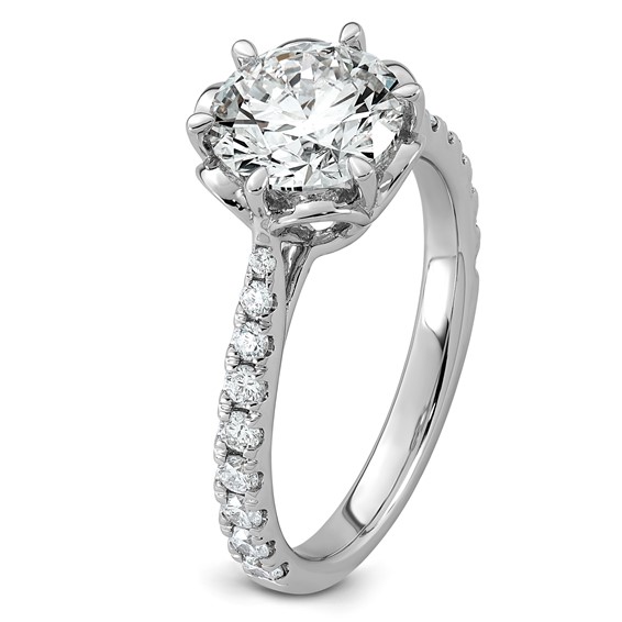 14kw 2 3/8ct Cert Round Center Lab Grown Dia VS+ F+ 6-Prong Comp Ring