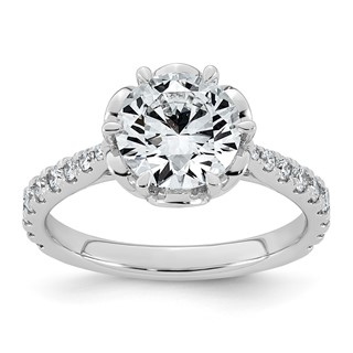 14kw 2 3/8ct Cert Round Center Lab Grown Dia VS+ F+ 6-Prong Comp Ring