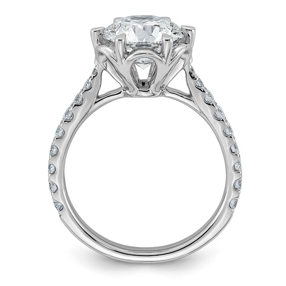 14kw 3ct Cert Round Center Lab Grown Dia VS+ F+ 6-Prong Comp Ring