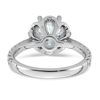 14K White Gold 3ct Cert Round Center Lab Grown Dia VS+ F+ 6-Prong Comp Ring view 5
