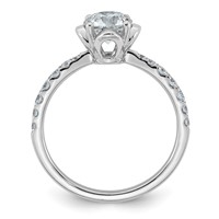14K White Gold 1.25ct Cert Round Center Lab Grown Dia VS+ F+ 4-Prong Comp Ring view 2