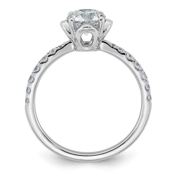 14kw 1 1/4ct Cert Round Center Lab Grown Dia VS+ F+ 4-Prong Comp Ring