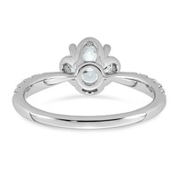 14K White Gold 1.25ct Cert Round Center Lab Grown Dia VS+ F+ 4-Prong Comp Ring view 5