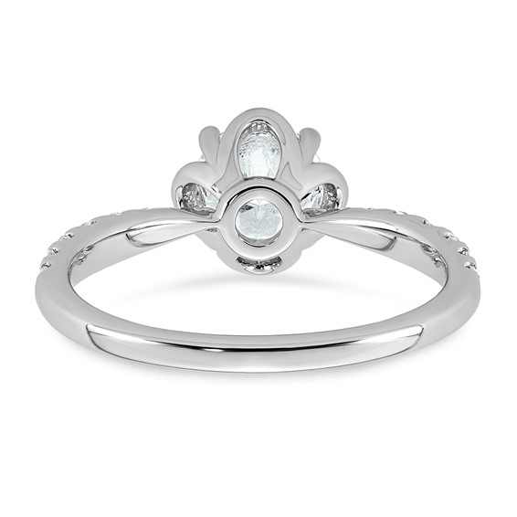 14kw 1 1/4ct Cert Round Center Lab Grown Dia VS+ F+ 4-Prong Comp Ring