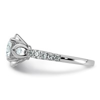 14K White Gold 1.88ct Cert Round Center Lab Grown Dia VS+ F+ 4-Prong Comp Ring view 3