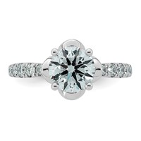 14K White Gold 1.88ct Cert Round Center Lab Grown Dia VS+ F+ 4-Prong Comp Ring view 4
