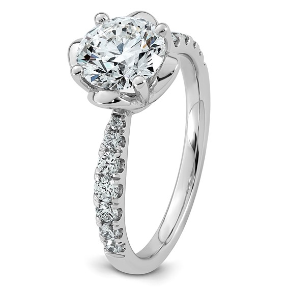 14kw 1 7/8ct Cert Round Center Lab Grown Dia VS+ F+ 4-Prong Comp Ring