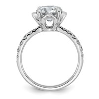 14K White Gold 2.33ct Cert Round Center Lab Grown Dia VS+ F+ 4-Prong Comp Ring view 2