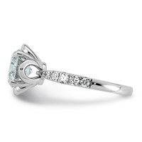 14K White Gold 2.33ct Cert Round Center Lab Grown Dia VS+ F+ 4-Prong Comp Ring view 3