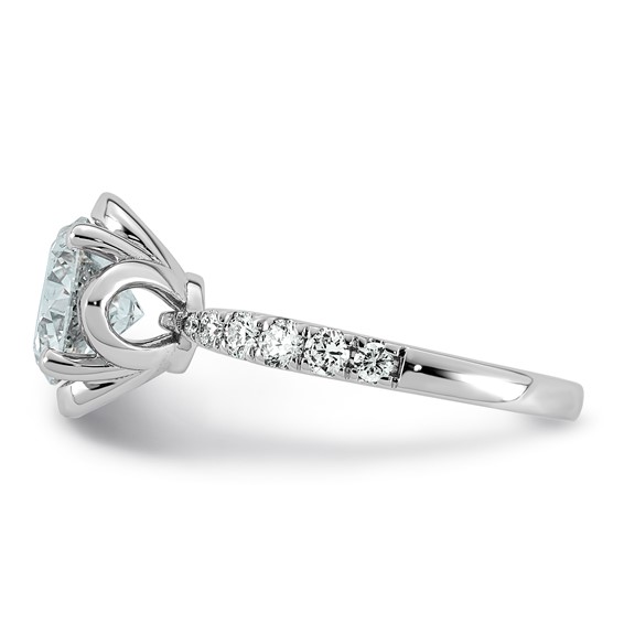 14kw 2 1/3ct Cert Round Center Lab Grown Dia VS+ F+ 4-Prong Comp Ring