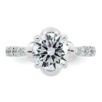 14K White Gold 2.33ct Cert Round Center Lab Grown Dia VS+ F+ 4-Prong Comp Ring view 4