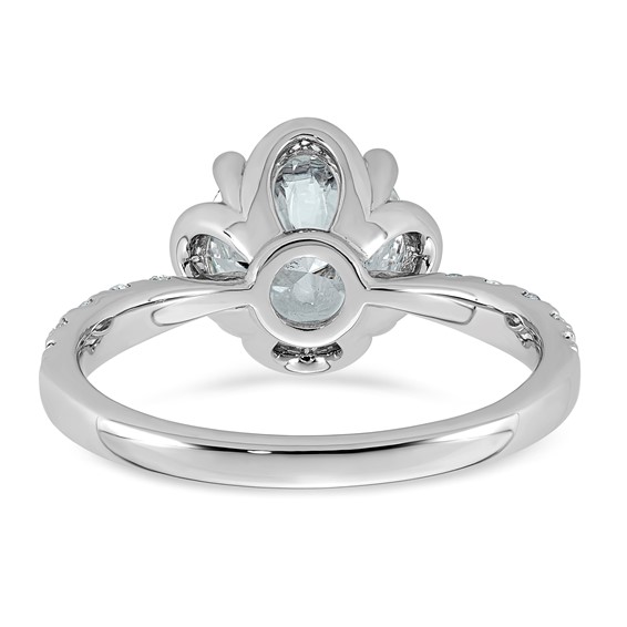 14kw 2 1/3ct Cert Round Center Lab Grown Dia VS+ F+ 4-Prong Comp Ring