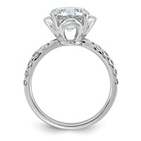 14K White Gold 2.88ct Cert Round Center Lab Grown Dia VS+ F+ 4-Prong Comp Ring view 2