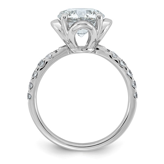 14kw 2 7/8ct Cert Round Center Lab Grown Dia VS+ F+ 4-Prong Comp Ring