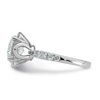 14K White Gold 2.88ct Cert Round Center Lab Grown Dia VS+ F+ 4-Prong Comp Ring view 3