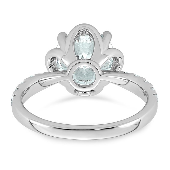 14kw 2 7/8ct Cert Round Center Lab Grown Dia VS+ F+ 4-Prong Comp Ring