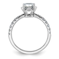 14K White Gold 1.33ct Cert Cushion Center Lab Grown Dia VS+ F+ 4-Prong Comp Ring view 2