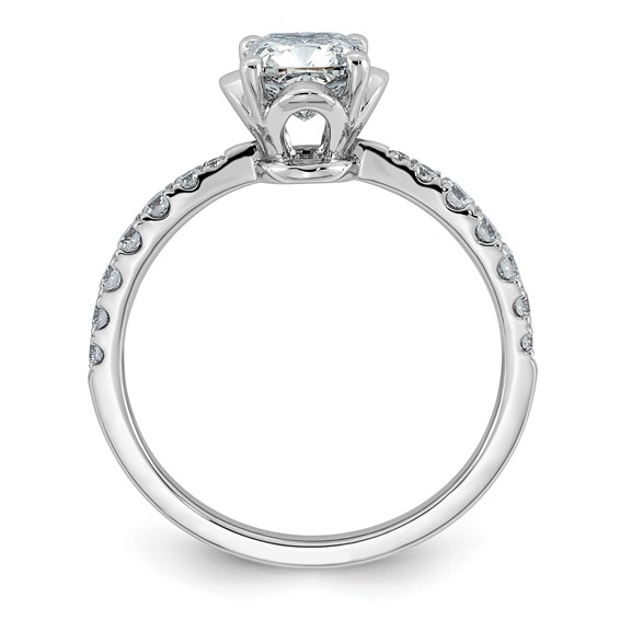 14kw 1 1/3ct Cert Cushion Center Lab Grown Dia VS+ F+ 4-Prong Comp Ring