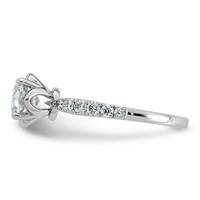 14K White Gold 1.33ct Cert Cushion Center Lab Grown Dia VS+ F+ 4-Prong Comp Ring view 3