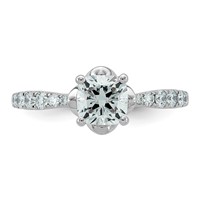 14K White Gold 1.33ct Cert Cushion Center Lab Grown Dia VS+ F+ 4-Prong Comp Ring view 4