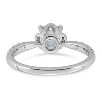 14K White Gold 1.33ct Cert Cushion Center Lab Grown Dia VS+ F+ 4-Prong Comp Ring view 5
